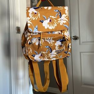Reebok Brown/Mustard yellow floral mini backpack